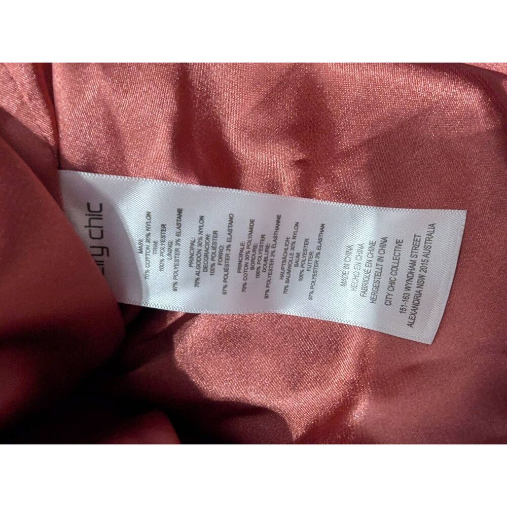 City Chic Dress Sienna Deep Guava Women's Plus XS (14/L) Lace Ruffles BNWT - Picture 10 of 11